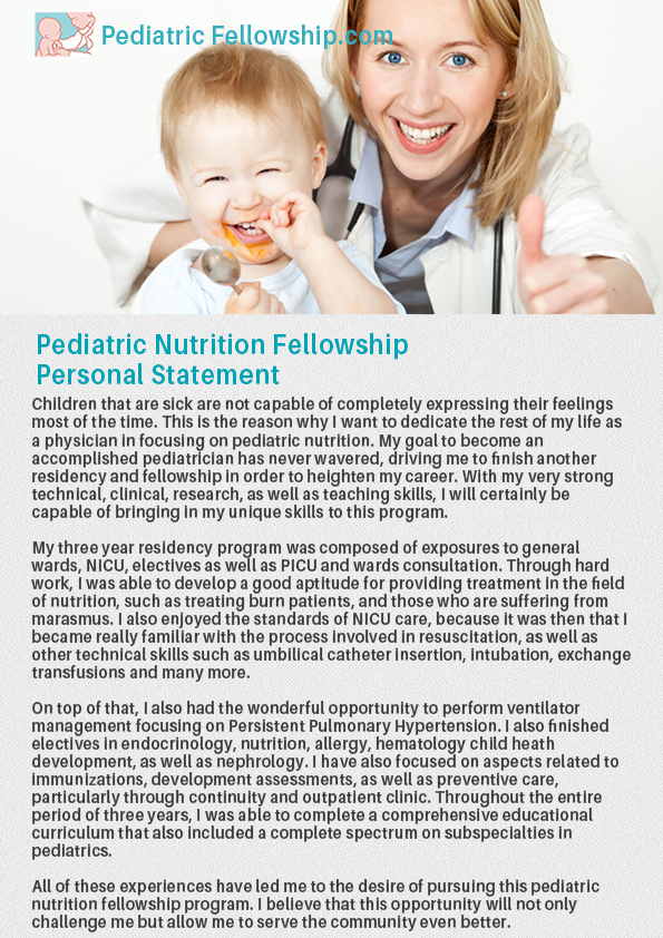 nutrition masters personal statement
