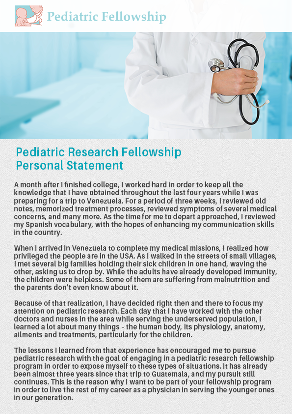 personal statement for research fellowship
